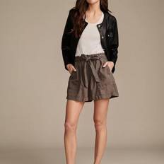 Lucky Brand Women Shorts Lucky Brand Women's Paperbag-Waist Cuffed Shorts Raven