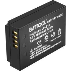 Bonacell Bonacell batterie de caméra pour Canon EOS M10 Kiss X7 Rebel SL1 EOS 100D DSLR L50, 1800mAh LP-E12 LPE12 LP E12 4 Pack la batterie