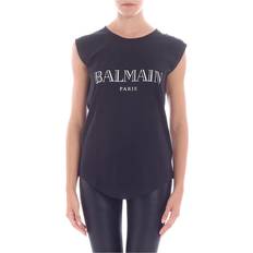 Balmain Singleter Balmain Ikonisk Logo Ermeløs Tank Top Black