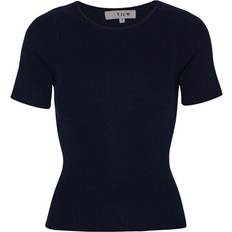 A View Rib Knit Short Sleeve Top - Black
