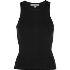 Rib Knit Tank Top - Black