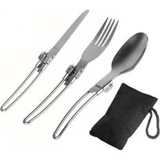 Wejoy Long cookware fold knife spoon stainless steel utensil set combo Spork fork cutlery tableware flatware Picnic camp backpack