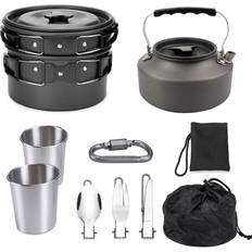 Greenzech 10 PCS 2-3 Person Camping Cookware Set