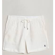 Polo Ralph Lauren White Trousers & Shorts Polo Ralph Lauren Prepster Drawstring Shorts Deckwash White Weiß Leinenshorts Grösse: