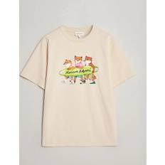 Maison Kitsuné Surfing Foxes T-Shirt Paper Beige T-shirt Grösse: