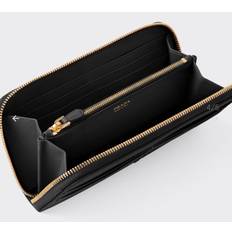 Prada Plånböcker Prada Large Saffiano And Leather Wallet, Women, Black