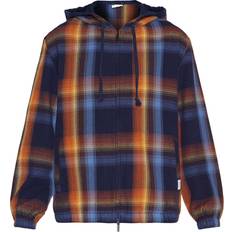 Knowledge Cotton Apparel Herr Jackor Knowledge Cotton Apparel Men's Checked Hoodie Twill Zipper Jacket, L, Blue Check