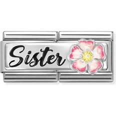 Nomination Sister With Flower Double Charm Silver
