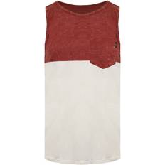 Vans Tank Tops Vans Off The Wall Round Neck Sleeveless White/Brown Top VN0ONXFXM Cotton