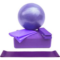 Lixada 5 stk sett lixada yoga ball sett yoga utstyrssett inkluderer yoga ball yoga blokker som strekker stropp motstand løkke bånd øvelse