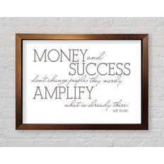 Happy Larry Motivational Quote Will Smith Money Success Lime Framed Art