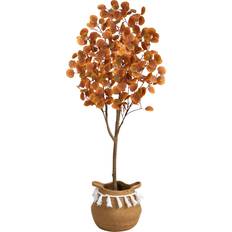 Cotton Decorative Items Nearly Natural 5ft. Autumn Eucalyptus Tree Basket T3207 Artificial Plant