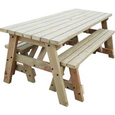 7ft, Light Green Garden Picnic Patio Dining Set