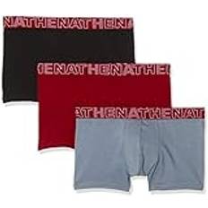 Men - Multicoloured Swimwear Athena Herren Basic Color Badehose, Mehrfarbig Noir Bordeaux Gris 1900 Herstellergröße: 6 3er Pack