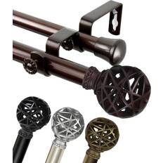 Svarta Gardinstänger EMOH to 13/16 Double Finials