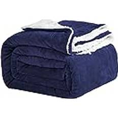 Good Nite Bed Throw Blanket 130x150 cm Sherpa Flannel Blankets Blue