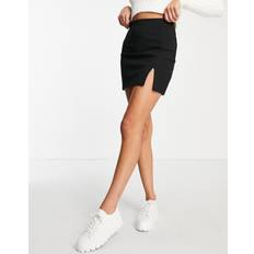 Stradivarius Mini Skirt With Split Hem - Black