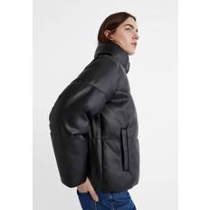 Leather Imitation Jackets Stradivarius Gesteppte Kunstlederjacke Schwarz