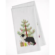 Carolines Treasures BB2941WTKT Border Merry Kitchen Towel Black