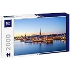 Lais Puzzle Pussel Stockholm stad, Gamla Stan Gamla staden på natten i Stockholm, Sverige 2000 bitar
