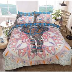 Sleepdown Elephant Mandala Pink/Blue Duvet Cover