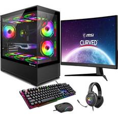 Desktop Computers HAJAAN Gaming PC with MSI 27' Curved GeForce RTX 4070 12GB