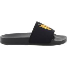 Fabric - Men Slides Palm Angels Pa Monogram Flame Pool Slides - Black