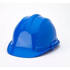 Adjustable Headgear Mutual Industries 6-Point Ratchet Suspension Short Brim Hard Hat, Blue 50215-25 Nylon Quill