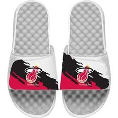 Slides Islide Men's ISlide x Mitchell & Ness White Miami Heat Paint Stripe Slide Sandals