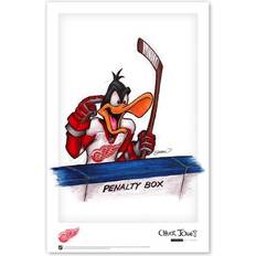 Red Posters S. Preston Art & Designs Daffy Duck Detroit Red Wings Looney Tunes Print Poster