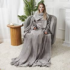 ASAB Cosy Fleece Wearable Blankets Grey