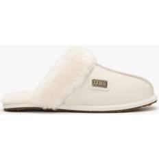 Australia Luxe Pale Leather Sheepskin Closed Slippers Xs