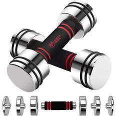 Northdeer Steel Dumbbells Ultracompact Adjustable 2.5kg 5kg 7.5kg 10kg 15kg 25kg Chrome Dumbbell with Foam Handles Home Gym Workout