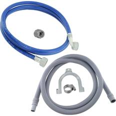 Spares2Go Water Fill Pipe & Drain Hose Extension Kit for LG Washing Machine Dishwasher 2.5m, 18mm 22mm