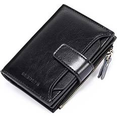 Wallets & Key Holders Sendefn RFID Blocking Leather Small Compact Bi-fold Zipper Pocket Wallet Card Case Purse with ID