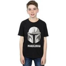 Star Wars The Mandalorian Helmet Logo T-Shirt Black