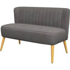 Homcom Soffor Homcom Retrodesign 2-sits Mörkgrå Sammet Soffa