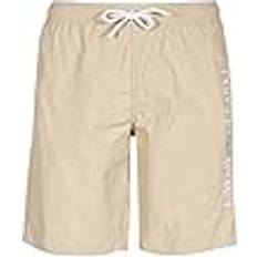 Emporio Armani Swimwear Emporio Armani Men's Embroidery Logo Boxer Short Swim Trunks, Sand Yellow