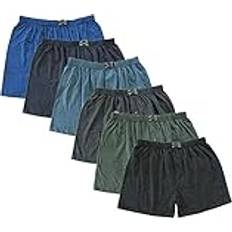 BestSale247 6-pack klassiska boxershorts för män med gylf underkläder retroshorts överdimensionerade kalsonger % bomull till 7XL Randig