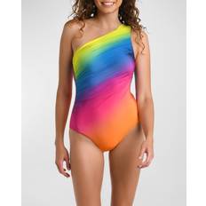 Sequins Swimwear La Blanca Setting Sun Shirred One-Shoulder One-Piece Swimsuit