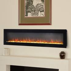 50inch Electric Wall Mounted Fireplace Heater Stoves 9LED Fire Flame Remote Black