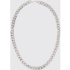 Men - Silver Plated Necklaces boohooMAN Mens Metal Chain Necklace In Silver Grey ONE