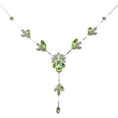 Crystal Jewelry Sets Gorgeous Green Crystal Necklace Earrings Set