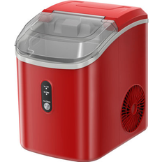 Ice Makers Antarctic Star Nugget Countertop Ice Maker w/ Soft Chewable Ice, 34S In 24 Hours, Pebble Portable Ice Machine w/ Ice Scoop, Self-Cleaning s- Red