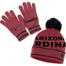 Sports Fan Apparel Wear by Erin Andrews Women's Cardinal Arizona Cardinals Double Jacquard Cuffed Knit Hat with Pom Gloves Set