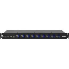 Studio Equipment Rockville RDF9U 1U 15A Rack Mount DJ Pro Audio Power Supply Strip w/ USB Charging