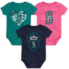 Turquoise Bodysuits Fanatics Girls Infant Branded Seattle Mariners 3-Pack Home Run Bodysuit Set