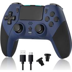 Terios TERIOS Wireless Pro Controller Compatible with PS4 /PS4 Pro/PS4 Slim Console, Gaming Remote with Built-in 800mAh Rechargeable Battery/Precise Joystick/Audio/Turbo/Advanced Buttons Programming Blue