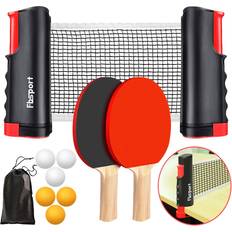 Table Tennis Set FBSPORT Ping Pong Paddle Set with Retractable Net, Rackets, Balls and Carry Bag for Indoor/Outdoor Games