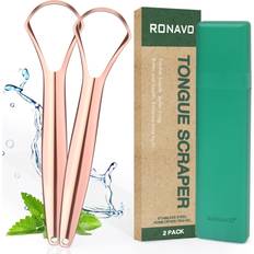 Tongue Scrapers Ornavo Home Metal Tongue Scraper with Travel Case